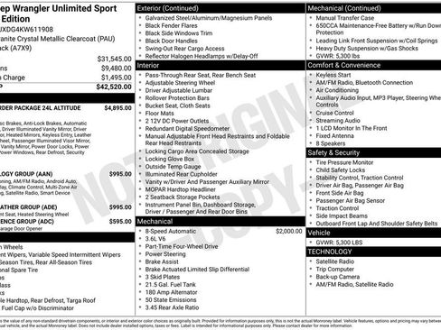 Used 2019 Jeep Wrangler Unlimited Sport image 4