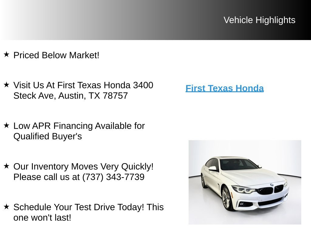 Used 2019 BMW 440i Gran Coupe w/ M Sport Package RWD image 10