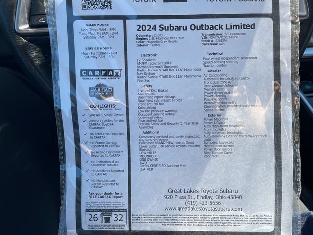 Certified 2024 Subaru Outback Limited AWD/4WD image 28