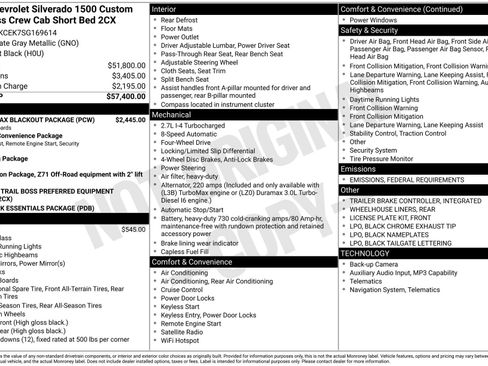 New 2025 Chevrolet Silverado 1500 Custom Trail Boss w/ Turbomax Blackout Package image 4