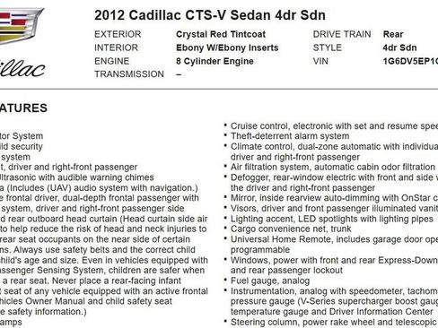 Used 2012 Cadillac CTS V RWD image 19