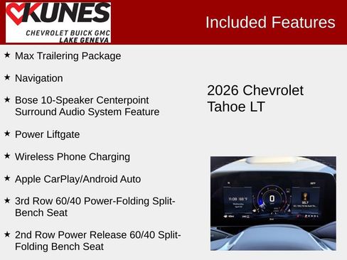 New 2026 Chevrolet Tahoe LT AWD/4WD image 3