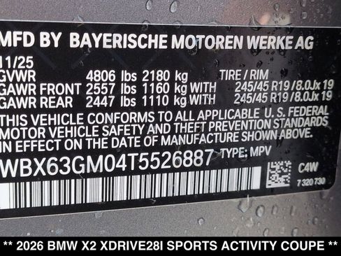 New 2026 BMW X2 xDrive28i w/ Technology Package AWD/4WD image 21