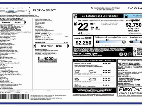 New 2026 Chrysler Pacifica Select FWD image 2