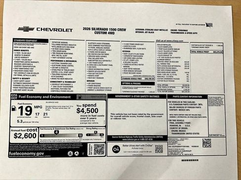 New 2026 Chevrolet Silverado 1500 Custom w/ Turbomax Blackout Package image 14