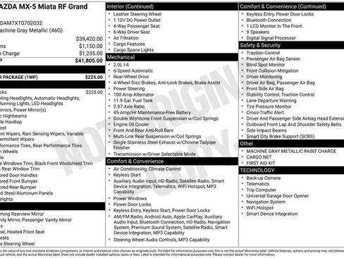 New 2026 MAZDA MX-5 Miata RF Grand Touring w/ Weather Package RWD image 4