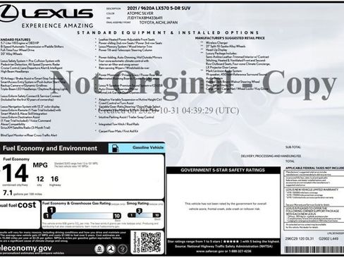 Used 2021 Lexus LX 570 4WD w/ Luxury Package image 2