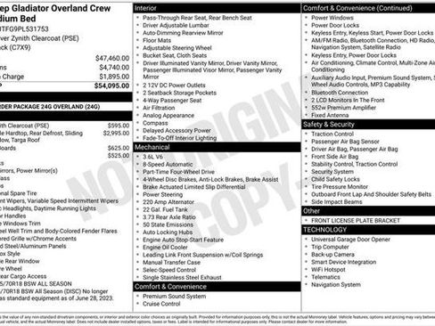Used 2023 Jeep Gladiator Overland AWD/4WD image 1