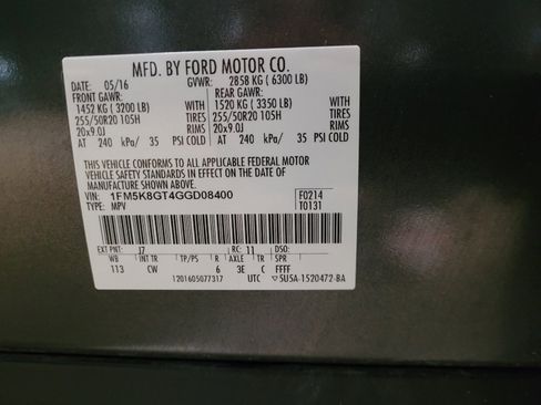 Used 2016 Ford Explorer Sport w/ Equipment Group 401A AWD/4WD image 33