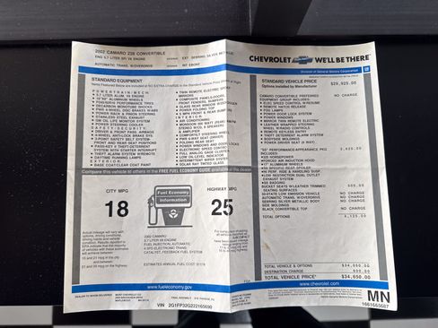 Used 2002 Chevrolet Camaro Z28 w/ SS Performance/Appearance Pkg RWD image 48