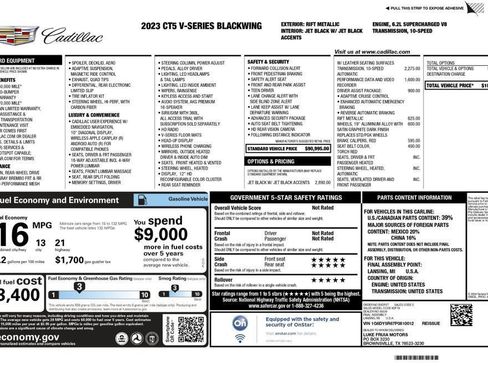 Used 2023 Cadillac CT5 V Blackwing w/ Driver Assist Package RWD image 11