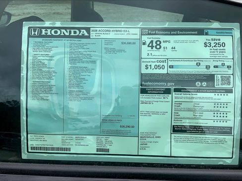 New 2026 Honda Accord EX-L image 16