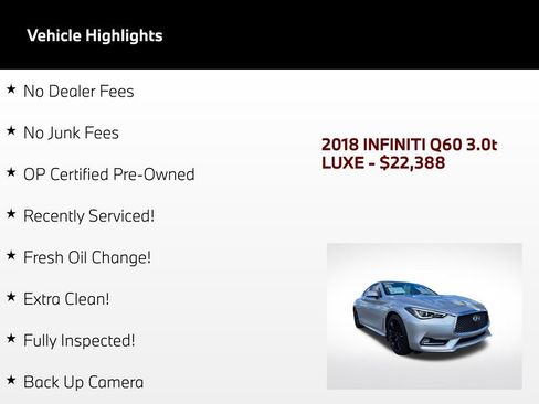 Used 2018 INFINITI Q60 3.0t Luxe w/ Sensory Package 3.0T Luxe AWD/4WD image 51