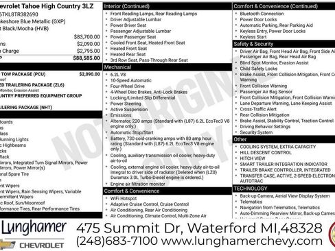 New 2026 Chevrolet Tahoe High Country w/ Sun And Tow Package AWD/4WD image 11