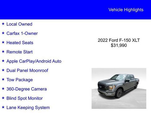 Used 2022 Ford F150 XLT w/ Equipment Group 302A High RWD image 2