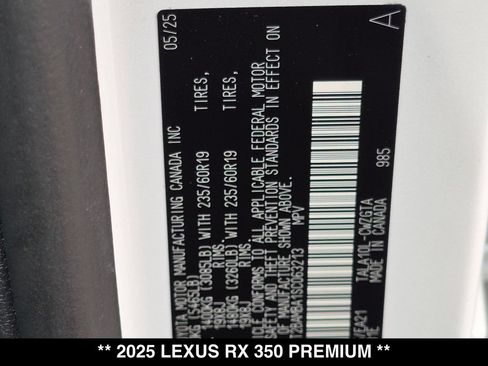 Used 2025 Lexus RX 350 Premium w/ Accessory Package FWD image 27