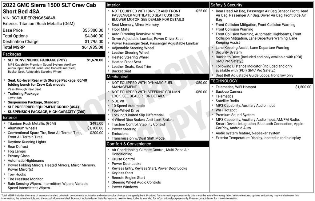 Certified 2022 GMC Sierra 1500 SLT w/ SLT Convenience Package AWD/4WD image 37