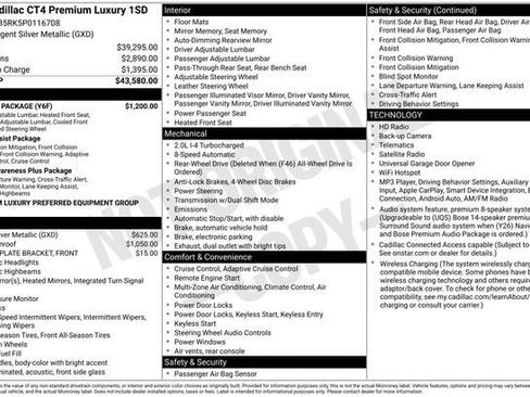 Certified 2023 Cadillac CT4 Premium Luxury w/ Climate Package RWD image 34