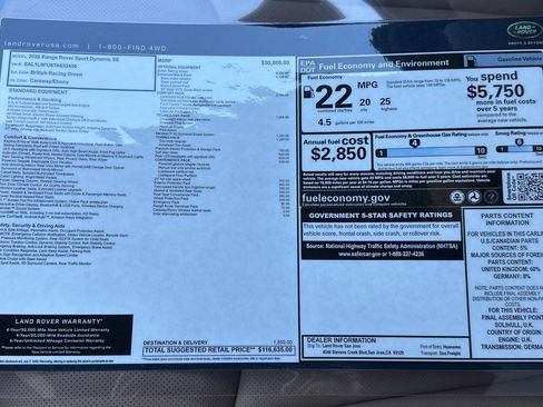 New 2026 Land Rover Range Rover Sport Dynamic SE image 29