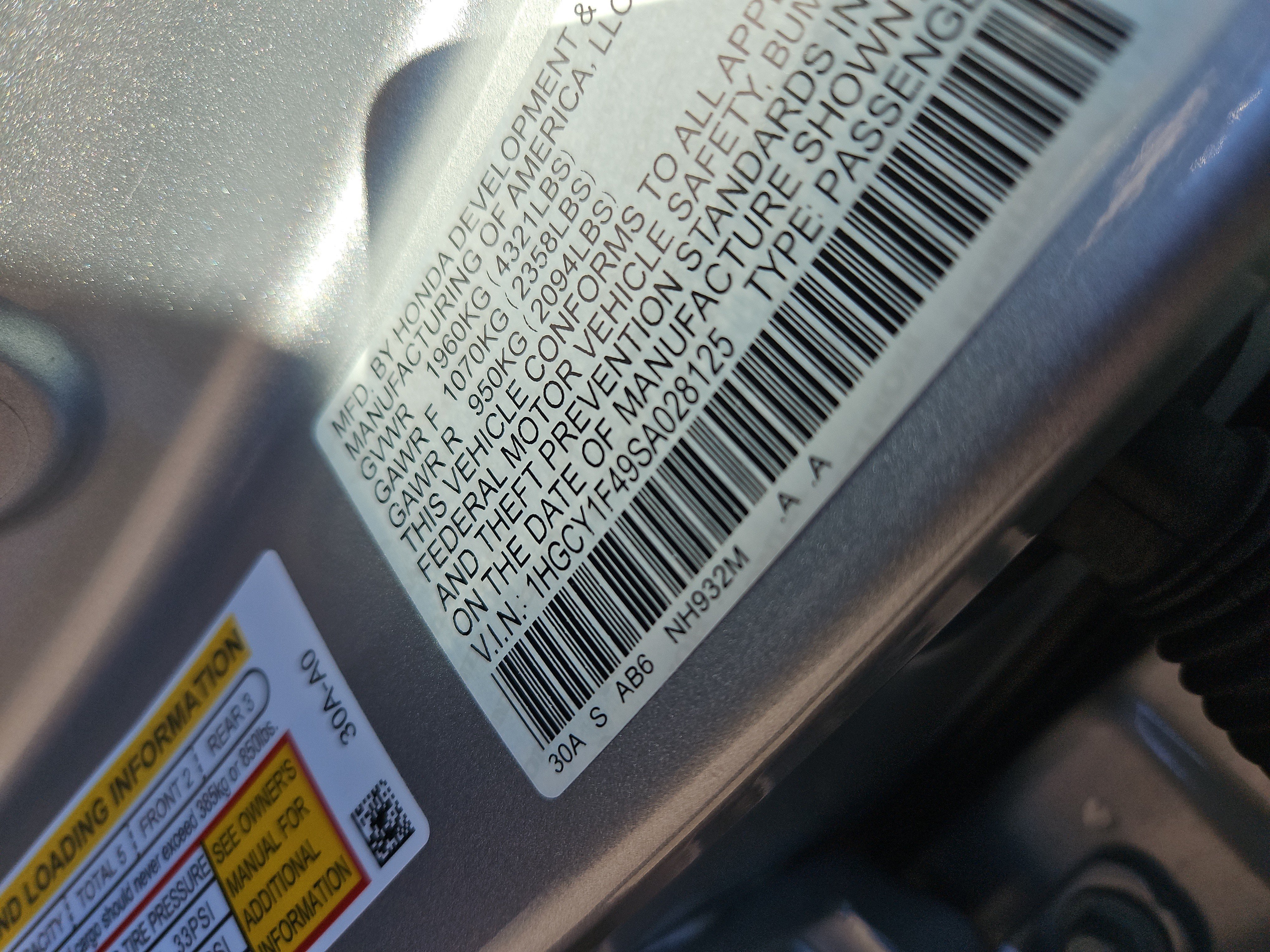 Certified 2025 Honda Accord SE image 7