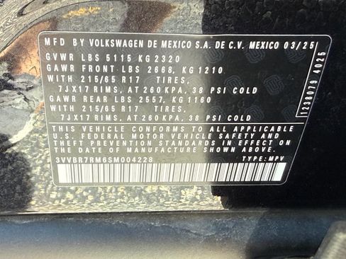Certified 2025 Volkswagen Tiguan S AWD/4WD image 22