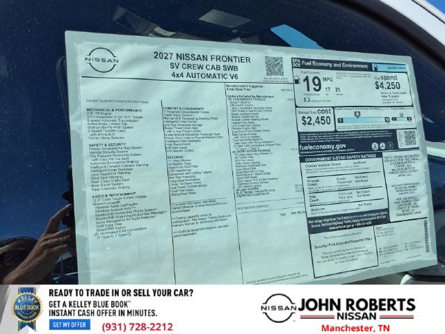 New 2027 Nissan Frontier SV w/ SV Convenience Package AWD/4WD image 19