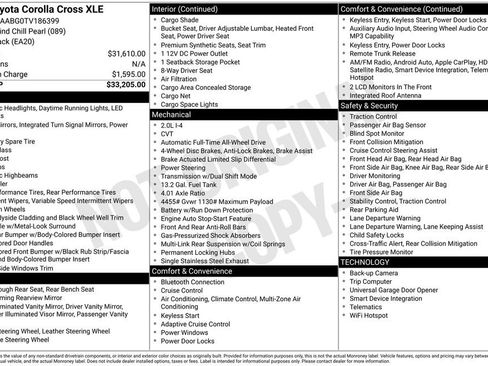 Used 2026 Toyota Corolla Cross XLE w/ Convenience Package AWD/4WD image 3