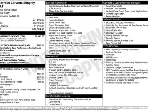 Used 2023 Chevrolet Corvette Stingray Preferred Cpe w/ Z51 Performance Package RWD image 36