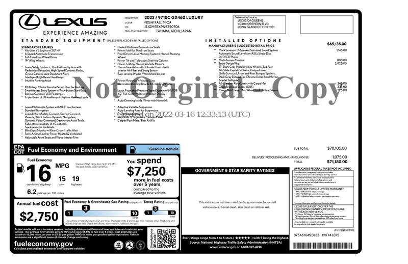 Used 2022 Lexus GX 460 Luxury w/ Sport Design Package AWD/4WD image 3