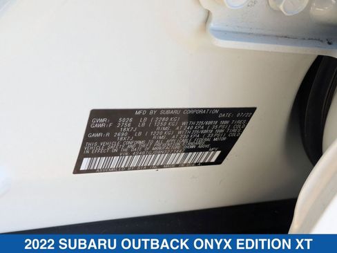Certified 2022 Subaru Outback Onyx Edition XT image 38