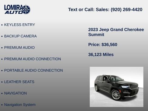 Used 2023 Jeep Grand Cherokee Summit w/ Luxury Tech Group V AWD/4WD image 21