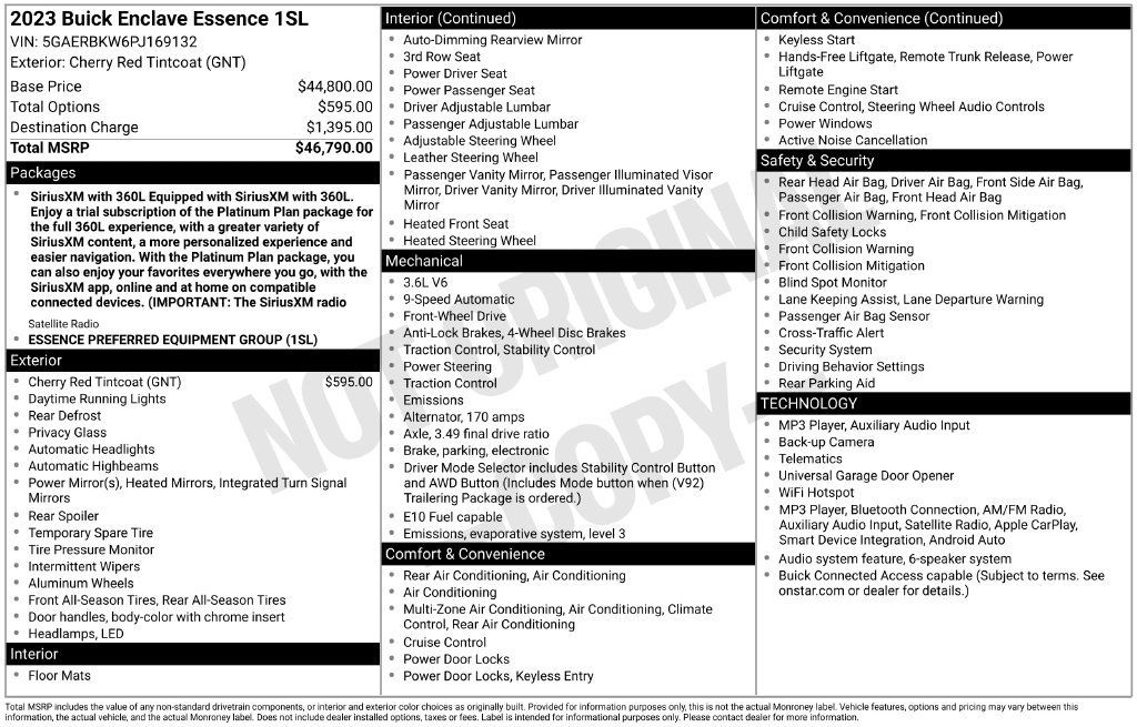 Certified 2023 Buick Enclave Essence FWD image 34