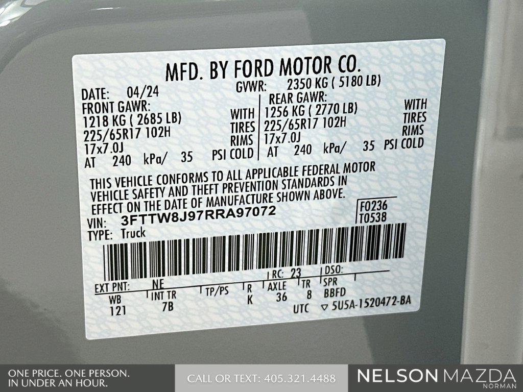 Used 2024 Ford Maverick XLT w/ Equipment Group 300A Standard AWD/4WD image 31