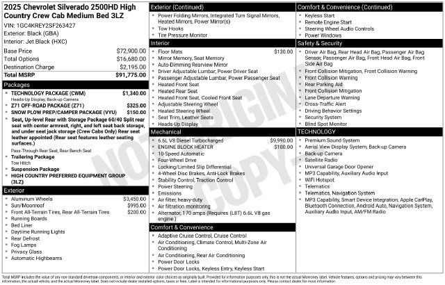 Used 2025 Chevrolet Silverado 2500 High Country w/ Technology Package AWD/4WD image 20