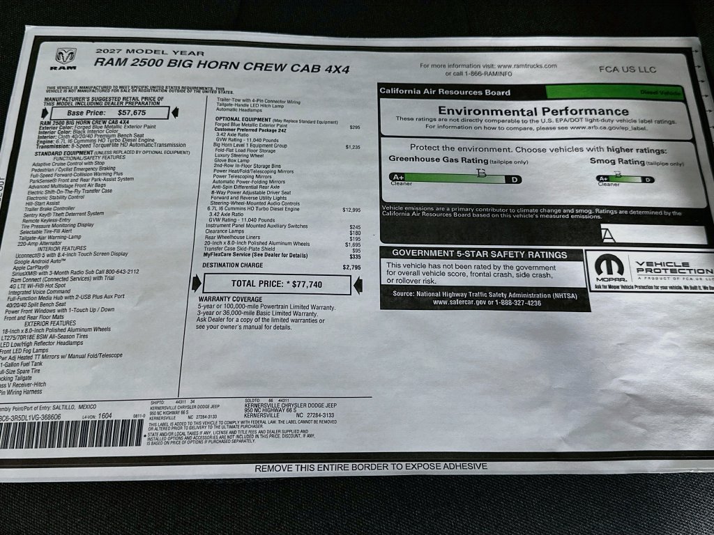 New 2027 RAM 2500 Big Horn AWD/4WD image 20