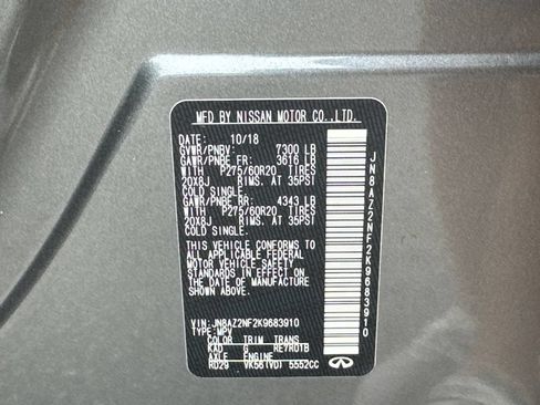 Used 2019 INFINITI QX80 Luxe w/ All-Season Package RWD image 34
