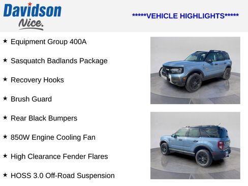 Used 2025 Ford Bronco Sport Badlands w/ Sasquatch Badlands Package AWD/4WD image 4