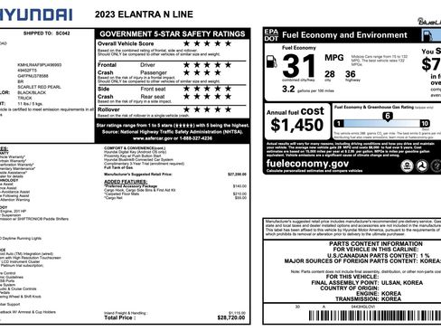Used 2023 Hyundai Elantra N Line w/ Preferred Accessory Package FWD image 2