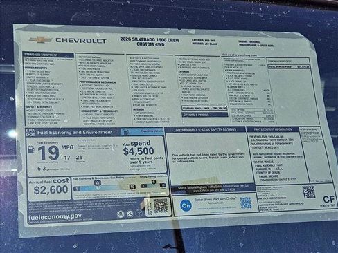 New 2026 Chevrolet Silverado 1500 Custom w/ Turbomax Blackout Package image 16