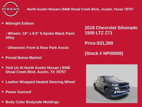 Used 2018 Chevrolet Silverado 1500 LTZ Z71 w/ LTZ Plus Package AWD/4WD image 22