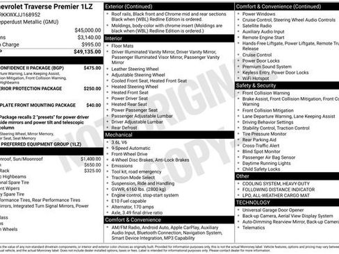 Used 2018 Chevrolet Traverse Premier w/ Driver Confidence II Package image 5