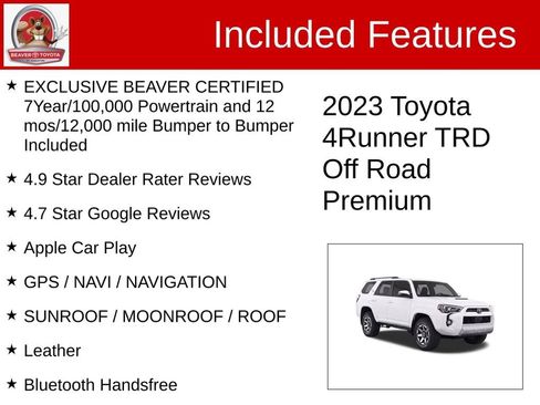 Used 2023 Toyota 4Runner TRD Off-Road Premium w/ Moonroof Package AWD/4WD image 4