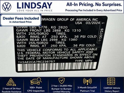 Certified 2024 Volkswagen Atlas Cross Sport SEL R-Line AWD/4WD image 27
