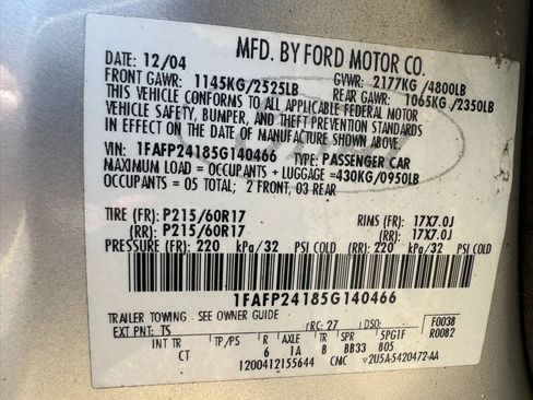 Used 2005 Ford Five Hundred SEL FWD image 35