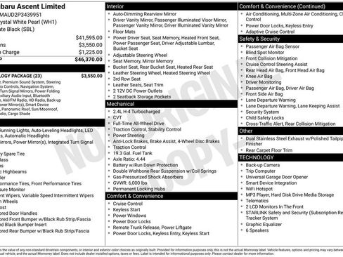 Used 2023 Subaru Ascent Limited w/ Technology Package AWD/4WD image 3
