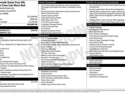Certified 2023 Hyundai Santa Cruz SEL Premium w/ Cargo Package image 10