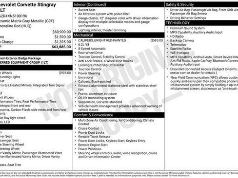 Certified 2022 Chevrolet Corvette Stingray Coupe w/ 1LT RWD image 3