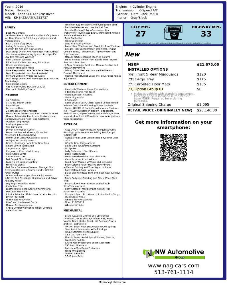 Used 2019 Hyundai Kona SEL FWD image 2