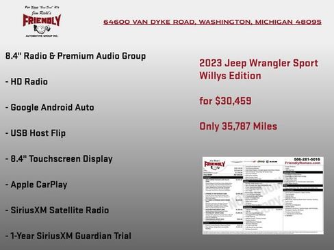 Used 2023 Jeep Wrangler Unlimited Sport AWD/4WD image 8