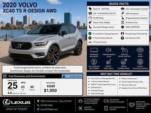 Used 2020 Volvo XC40 T5 R-Design w/ Protection Package Premier AWD/4WD image 1